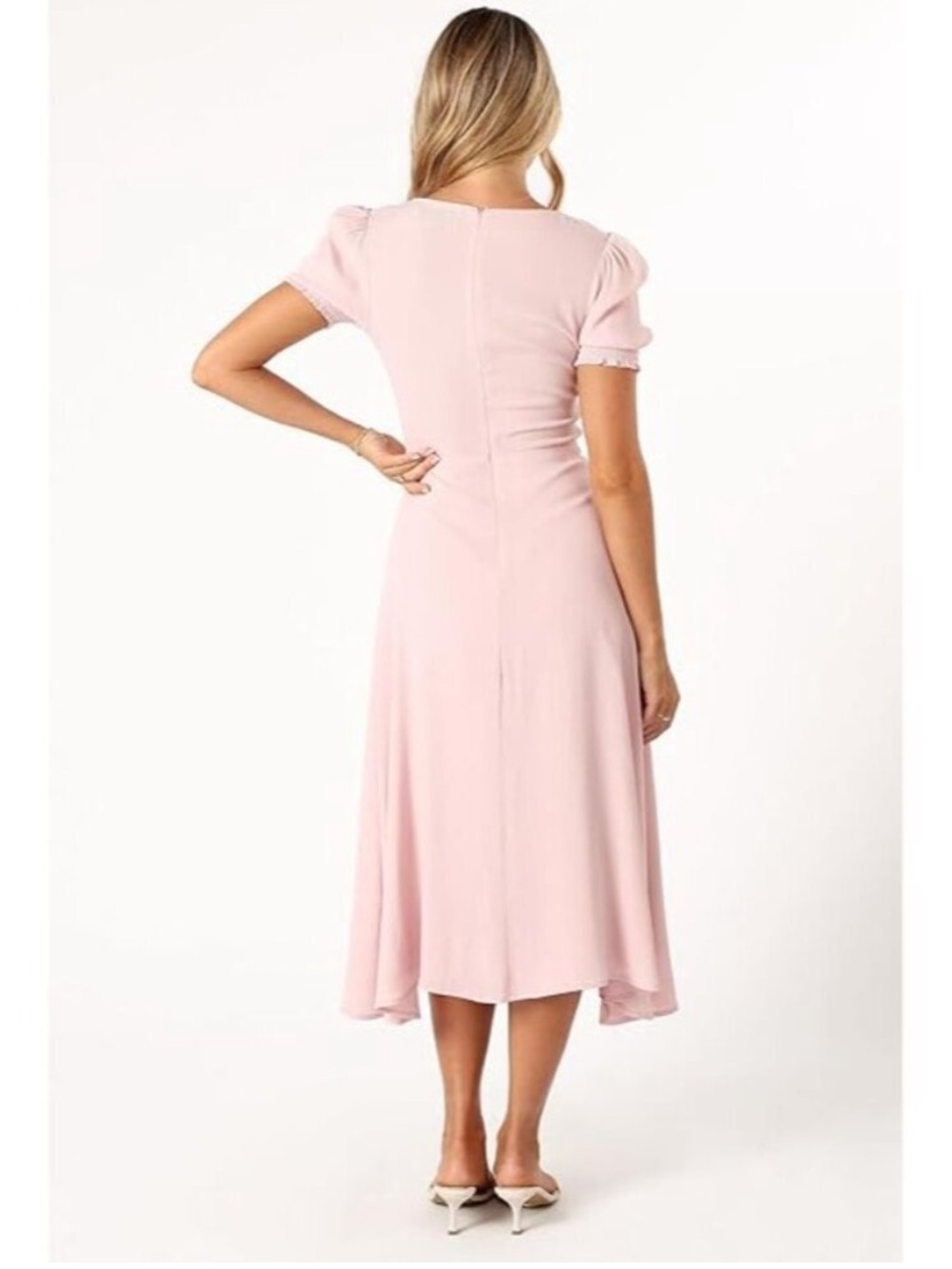 NWT Petal & Pup Womens Franklin Sweetheart Slit Midi dress Size 6 Light Pink - Picture 2 of 8